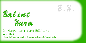 balint wurm business card